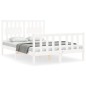vidaXL Massivholzbett mit Kopfteil Weiß 140x190 cm vidaXL Massivholzbett mit Kopfteil Weiß 140x190 cm