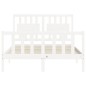 vidaXL Massivholzbett mit Kopfteil Weiß 140x190 cm vidaXL Massivholzbett mit Kopfteil Weiß 140x190 cm