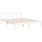 vidaXL Massivholzbett mit Kopfteil Weiß 140x190 cm vidaXL Massivholzbett mit Kopfteil Weiß 140x190 cm