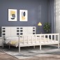 vidaXL Massivholzbett mit Kopfteil Weiß 200x200 cm vidaXL Massivholzbett mit Kopfteil Weiß 200x200 cm