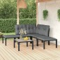 vidaXL 6-tlg. Garten-Lounge-Set Schwarz und Grau Poly Rattan vidaXL 6-tlg. Garten-Lounge-Set Schwarz und Grau Poly Rattan