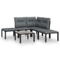 vidaXL 6-tlg. Garten-Lounge-Set Schwarz und Grau Poly Rattan vidaXL 6-tlg. Garten-Lounge-Set Schwarz und Grau Poly Rattan