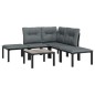 vidaXL 6-tlg. Garten-Lounge-Set Schwarz und Grau Poly Rattan vidaXL 6-tlg. Garten-Lounge-Set Schwarz und Grau Poly Rattan
