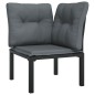 vidaXL 6-tlg. Garten-Lounge-Set Schwarz und Grau Poly Rattan vidaXL 6-tlg. Garten-Lounge-Set Schwarz und Grau Poly Rattan
