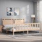 vidaXL Massivholzbett mit Kopfteil 200x200 cm vidaXL Massivholzbett mit Kopfteil 200x200 cm
