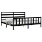 vidaXL Massivholzbett mit Kopfteil Schwarz 200x200 cm vidaXL Massivholzbett mit Kopfteil Schwarz 200x200 cm