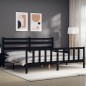 vidaXL Massivholzbett mit Kopfteil Schwarz 200x200 cm vidaXL Massivholzbett mit Kopfteil Schwarz 200x200 cm