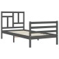 vidaXL Massivholzbett mit Kopfteil Grau 100x200 cm vidaXL Massivholzbett mit Kopfteil Grau 100x200 cm
