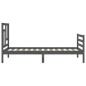 vidaXL Massivholzbett mit Kopfteil Grau 100x200 cm vidaXL Massivholzbett mit Kopfteil Grau 100x200 cm