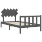 vidaXL Massivholzbett mit Kopfteil Grau 100x200 cm vidaXL Massivholzbett mit Kopfteil Grau 100x200 cm