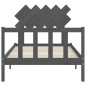 vidaXL Massivholzbett mit Kopfteil Grau 100x200 cm vidaXL Massivholzbett mit Kopfteil Grau 100x200 cm