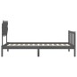vidaXL Massivholzbett mit Kopfteil Grau 100x200 cm vidaXL Massivholzbett mit Kopfteil Grau 100x200 cm