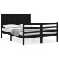 vidaXL Massivholzbett mit Kopfteil Schwarz 140x200 cm vidaXL Massivholzbett mit Kopfteil Schwarz 140x200 cm