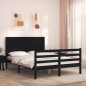 vidaXL Massivholzbett mit Kopfteil Schwarz 140x200 cm vidaXL Massivholzbett mit Kopfteil Schwarz 140x200 cm