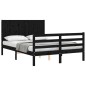 vidaXL Massivholzbett mit Kopfteil Schwarz 140x200 cm vidaXL Massivholzbett mit Kopfteil Schwarz 140x200 cm