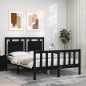 vidaXL Massivholzbett mit Kopfteil Schwarz 140x190 cm vidaXL Massivholzbett mit Kopfteil Schwarz 140x190 cm