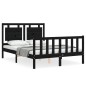 vidaXL Massivholzbett mit Kopfteil Schwarz 140x190 cm vidaXL Massivholzbett mit Kopfteil Schwarz 140x190 cm