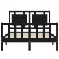 vidaXL Massivholzbett mit Kopfteil Schwarz 140x190 cm vidaXL Massivholzbett mit Kopfteil Schwarz 140x190 cm