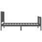 vidaXL Massivholzbett mit Kopfteil Grau 90x200 cm vidaXL Massivholzbett mit Kopfteil Grau 90x200 cm
