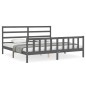 vidaXL Massivholzbett mit Kopfteil Grau 200x200 cm vidaXL Massivholzbett mit Kopfteil Grau 200x200 cm