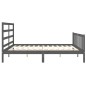 vidaXL Massivholzbett mit Kopfteil Grau 200x200 cm vidaXL Massivholzbett mit Kopfteil Grau 200x200 cm