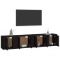 vidaXL 4-tlg. TV-Schrank-Set Schwarz Holzwerkstoff vidaXL 4-tlg. TV-Schrank-Set Schwarz Holzwerkstoff