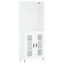 vidaXL Highboard Hochglanz-Weiß 69,5x34x180 cm Holzwerkstoff