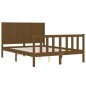 vidaXL Massivholzbett mit Kopfteil Honigbraun 140x200 cm vidaXL Massivholzbett mit Kopfteil Honigbraun 140x200 cm