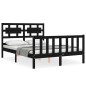 vidaXL Massivholzbett mit Kopfteil Schwarz 120x200 cm vidaXL Massivholzbett mit Kopfteil Schwarz 120x200 cm