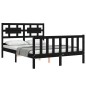vidaXL Massivholzbett mit Kopfteil Schwarz 120x200 cm vidaXL Massivholzbett mit Kopfteil Schwarz 120x200 cm