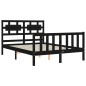vidaXL Massivholzbett mit Kopfteil Schwarz 120x200 cm vidaXL Massivholzbett mit Kopfteil Schwarz 120x200 cm