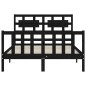 vidaXL Massivholzbett mit Kopfteil Schwarz 120x200 cm vidaXL Massivholzbett mit Kopfteil Schwarz 120x200 cm