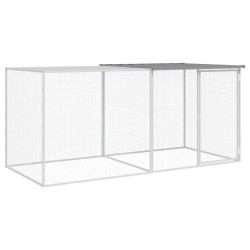 vidaXL Hühnerkäfig mit Dach Hellgrau 203x98x90 cm Verzinkter Stahl