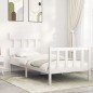 vidaXL Massivholzbett mit Kopfteil Weiß 90x200 cm vidaXL Massivholzbett mit Kopfteil Weiß 90x200 cm