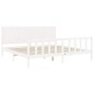 vidaXL Massivholzbett mit Kopfteil Weiß 200x200 cm vidaXL Massivholzbett mit Kopfteil Weiß 200x200 cm