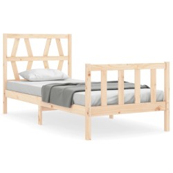 vidaXL Massivholzbett mit Kopfteil 90x200 cm