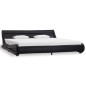 Bettgestell mit LED Schwarz Kunstleder 180x200 cm Bettgestell mit LED Schwarz Kunstleder 180x200 cm