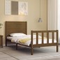 vidaXL Massivholzbett mit Kopfteil Honigbraun 90x200 cm vidaXL Massivholzbett mit Kopfteil Honigbraun 90x200 cm