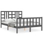 vidaXL Massivholzbett mit Kopfteil Grau 140x190 cm vidaXL Massivholzbett mit Kopfteil Grau 140x190 cm