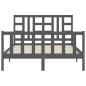 vidaXL Massivholzbett mit Kopfteil Grau 140x190 cm vidaXL Massivholzbett mit Kopfteil Grau 140x190 cm
