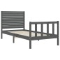 vidaXL Massivholzbett mit Kopfteil Grau 90x200 cm vidaXL Massivholzbett mit Kopfteil Grau 90x200 cm