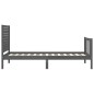vidaXL Massivholzbett mit Kopfteil Grau 90x200 cm vidaXL Massivholzbett mit Kopfteil Grau 90x200 cm