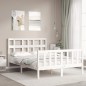 vidaXL Massivholzbett mit Kopfteil Weiß 140x190 cm vidaXL Massivholzbett mit Kopfteil Weiß 140x190 cm