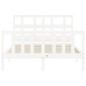 vidaXL Massivholzbett mit Kopfteil Weiß 140x190 cm vidaXL Massivholzbett mit Kopfteil Weiß 140x190 cm