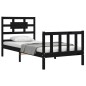 vidaXL Massivholzbett mit Kopfteil Schwarz 100x200 cm vidaXL Massivholzbett mit Kopfteil Schwarz 100x200 cm