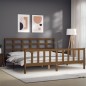 vidaXL Massivholzbett mit Kopfteil Honigbraun 200x200 cm vidaXL Massivholzbett mit Kopfteil Honigbraun 200x200 cm