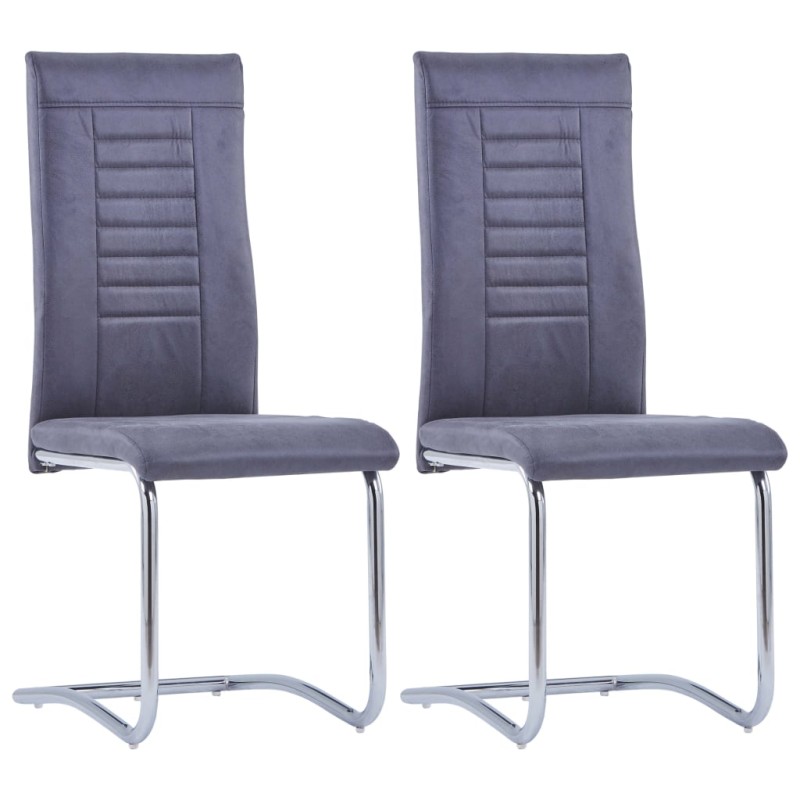 Freischwinger 2 Stk. Grau Wildleder-Optik Freischwinger 2 Stk. Grau Wildleder-Optik