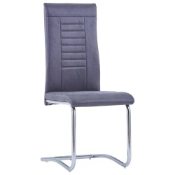 Freischwinger 2 Stk. Grau Wildleder-Optik