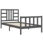 vidaXL Massivholzbett mit Kopfteil Grau 100x200 cm vidaXL Massivholzbett mit Kopfteil Grau 100x200 cm