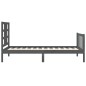 vidaXL Massivholzbett mit Kopfteil Grau 100x200 cm vidaXL Massivholzbett mit Kopfteil Grau 100x200 cm
